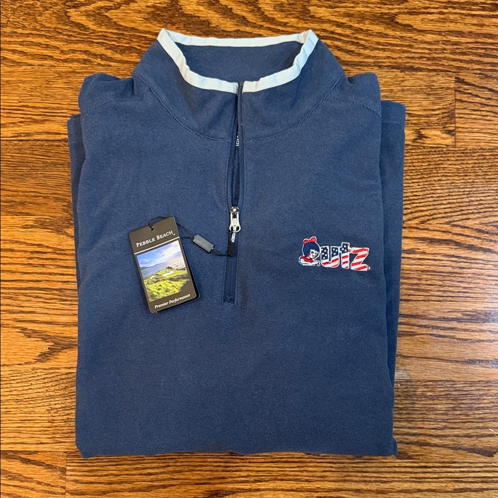 Pebble Beach Men's Blue Zip-Up SweaterXXL